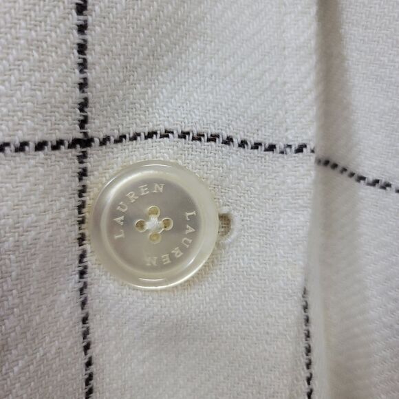 Lauren Ralph Lauren Double Breasted Linen Checked Jacket, XL - Picture 7 of 9